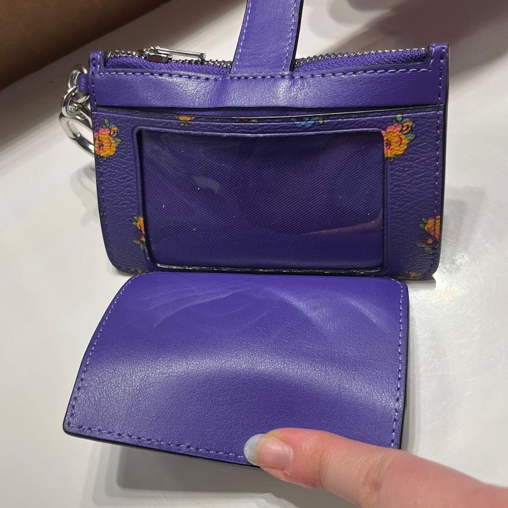 NWOT Coach Violet Floral Card Case - Picture 4 of 5